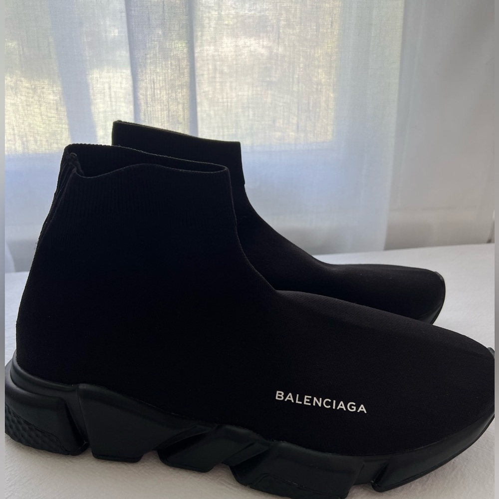 BALENCIAGA Speed Knit Sock Trainer Sneakers in Black Size 11 New - Picture 8 of 16